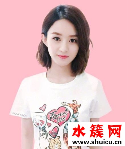 趙麗穎最新短發卷發